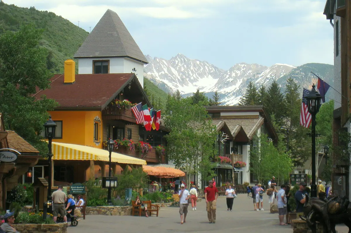 Shops and chalet-style buildings in Vail Village